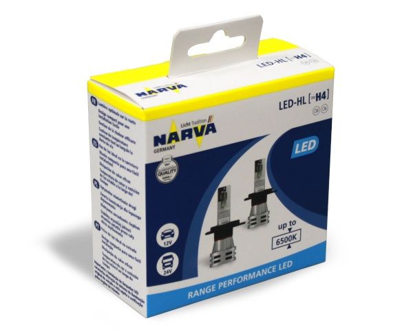 Лампа світлодіодна Narva New Range Performance H4 H4 12В 12 Вт 2 шт. 6500 K