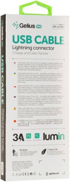 Кабель Gelius Pro Lumin Lamp GP-UC100 Lightning (2099900826573) 1 м чорний 