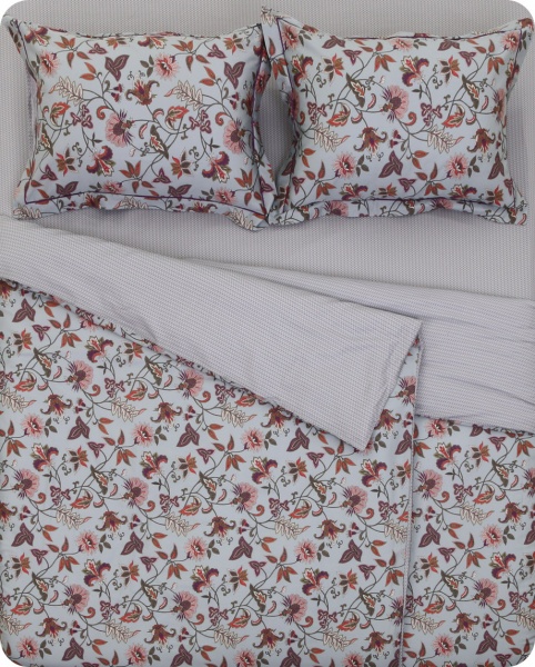 Комплект постільної білизни Volongo сімейний сірий із малюнком Lameirinho 