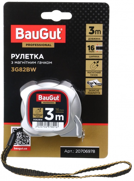 Рулетка BauGut с магнитами 3G82BW 3 м x 16 мм