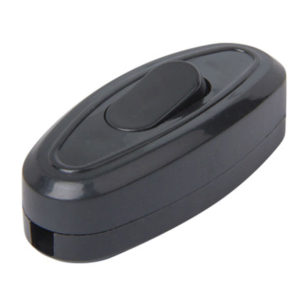 Перемикач для бра одноклавішний E.NEXT e.switch wires.6A без підсвітки чорний l020002