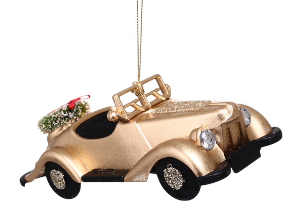 Подвеска пластиковая ретро авто с присыпкой 15 см в ассортименте F22560112S+G