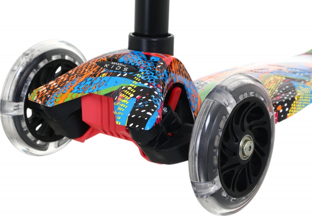 Самокат MaxxPro kids детский 3-колесный LS306C/maxi разноцветный принт