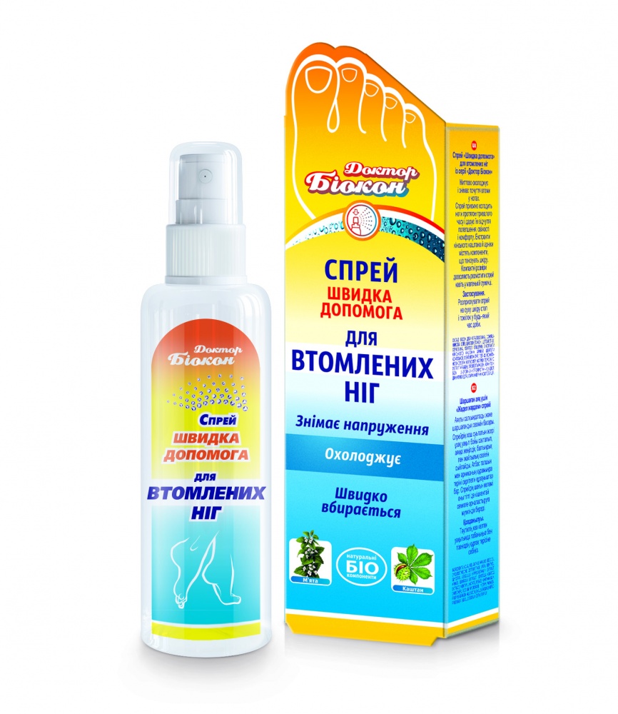 Спрей для ніг Доктор Біокон Швидка допомога для втомлених ніг 100 мл