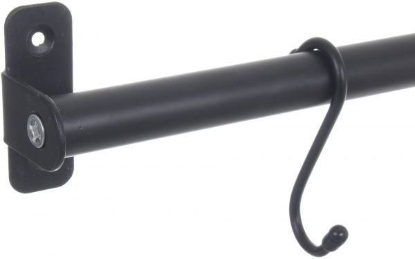 Рейлінг кухонний Flamberg 570 мм 5 гачків+2 кронштейни чорний
