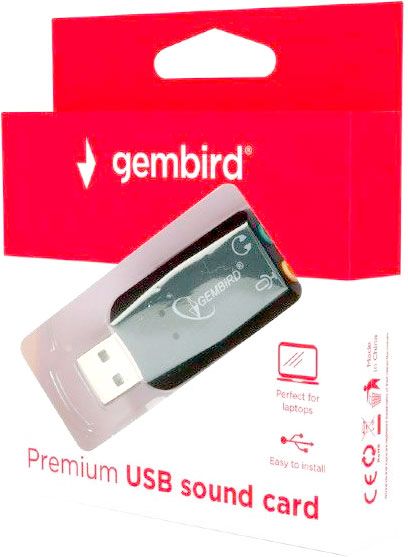 Адаптер Gembird USB 2.0 - mini-jack 3.5 мм чорний (SC-USB2.0-01) 