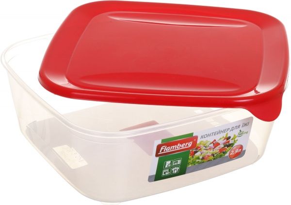 Контейнер для зберігання 2,9 л червоний Flamberg