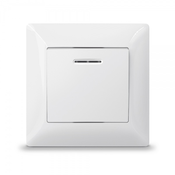 Вимикач пластик одноклавішний TITANUM Standart з підсвіткою TF-ST-SW1L-W