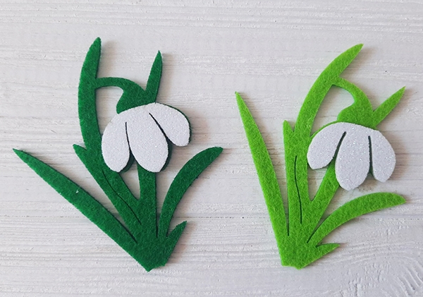 Декоративное изделие из фетра Подснежник 8 см 125245 4 шт. Діамантові ручки