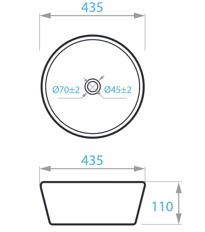 Умывальник Koller Pool RoundPro Lightgrey43,5х43,5см