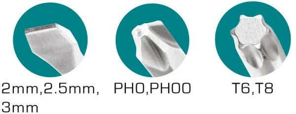 Набор ручного инструмента TOTAL® храпова отвертка биты, головки 15 шт. TACSD30156