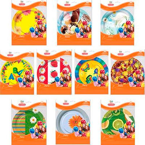 Тарелки бумажные с рисунком в ассортименте 23 см 10 шт.