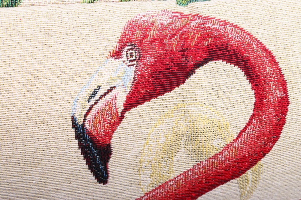 Наволочка декоративная Lefard Фламинго 47x47 см бежевый с рисунком Home Textile 