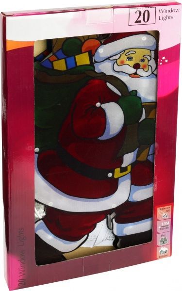 Декорация настенная LED Дед Мороз с мешком 20 ламп 45 см 