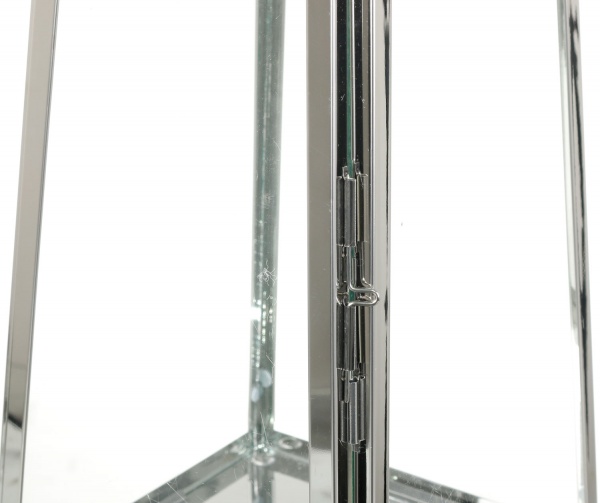 Підсвічник-ліхтар Jia 18х17х39 см сріблястий