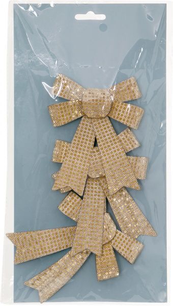 Набор новогоднего декора Бант модерн 11х12 см 3 шт золотой