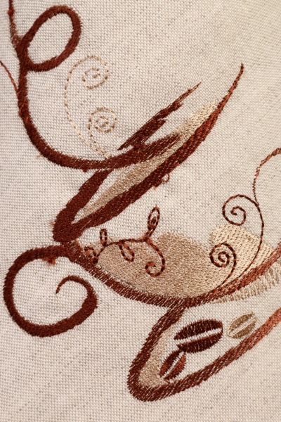 Скатерть Круглая Кофе 402-21/08 140x140 см белый с рисунком Эдельвика 