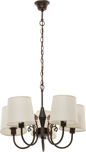 Люстра подвесная Интеркласс 5xE14 античная бронза H9309-5 
