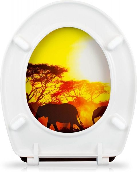 Сидіння для унітаза Rapal Elephant Soft Close 138S 3D-дизайн дюропласт