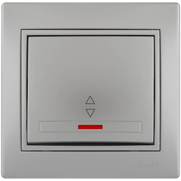 Выключатель проходной одноклавишный Lezard Mira с подсветкой 10 А 250В IP20 серый 701-1010-114