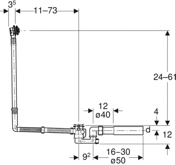 Злив-перелив для ванни Geberit