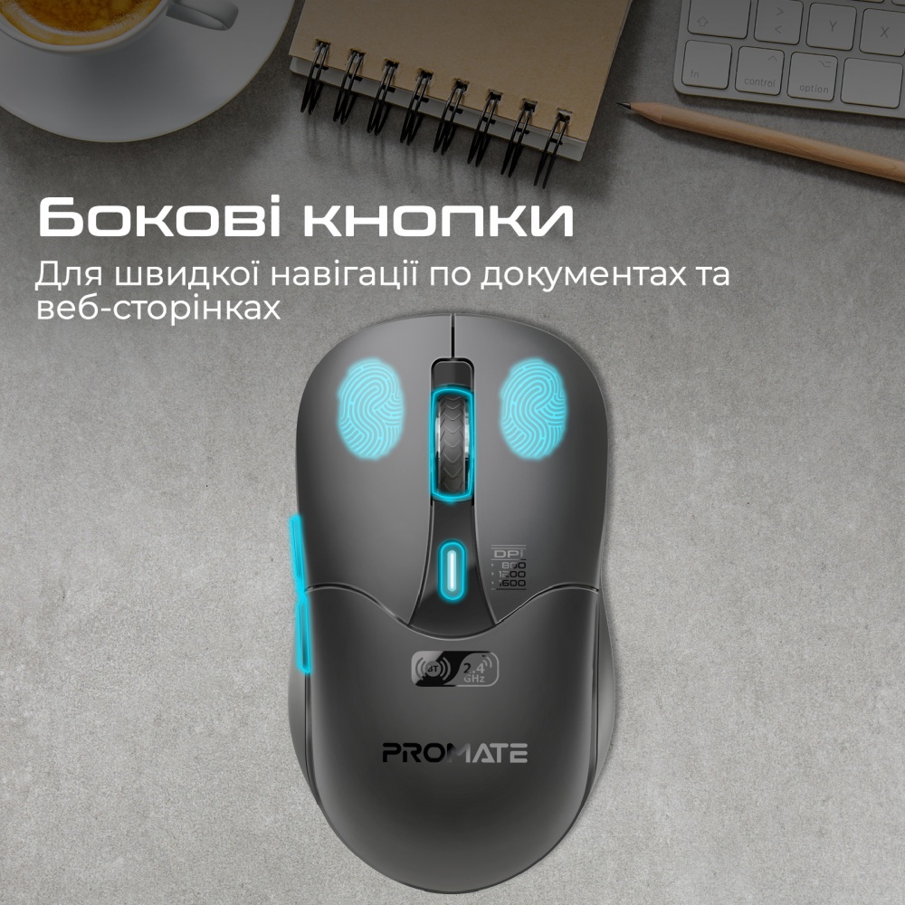 Мышь Promate Samo Wireless black (samo.black)
