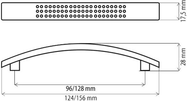 Меблева ручка DN 87 G5 128 мм матовий нікель DC