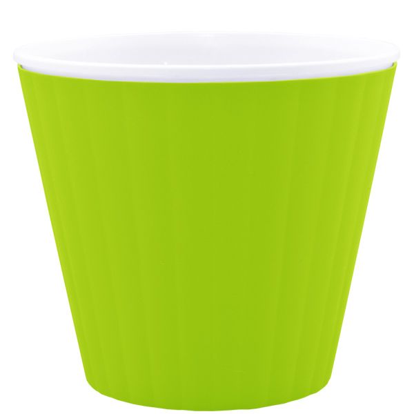 Горщик пластиковий Алеана Ібіс круглий 2,3л оливковий із білим (114036) 