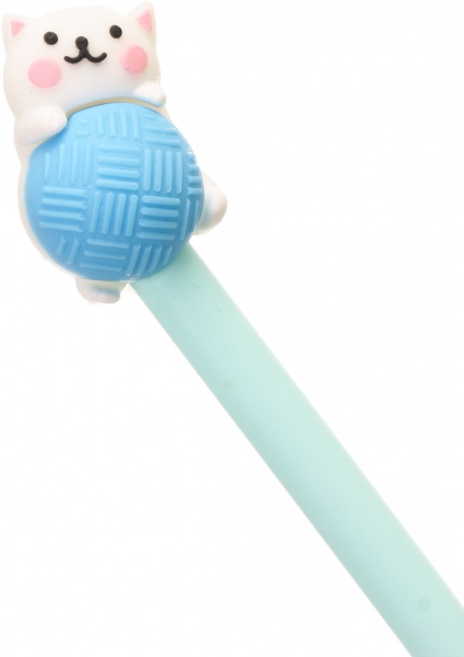 Ручка гелева Бабусине кошеня блакитна 