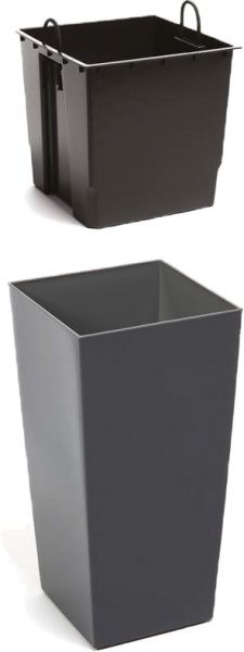 Горшок пластиковый Lamela Финезия квадратный 19,5л антрацит 