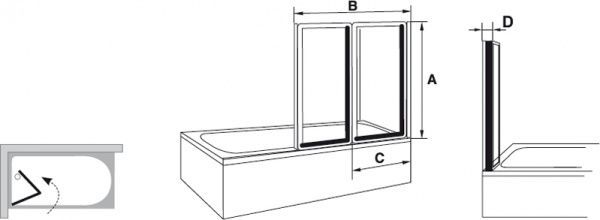 Штора для душа Ravak VS2-105 (Grape) white
