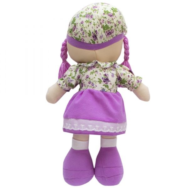 Лялька Девілон 860852 м'яконабивна з вишитим обличчям 36 см бузкова