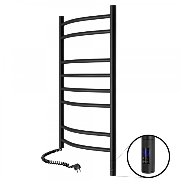 Полотенцесушитель электрический NAVIN Камелия 480х800 Л с таймером черный муар (12-207133-4880)