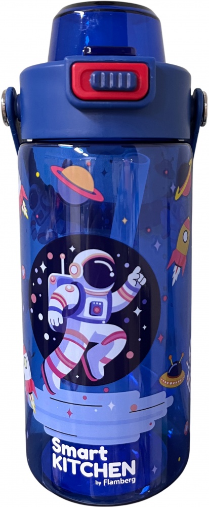 Пляшка для води Smart Kitchen by Flamberg Astronaut 600 мл синій — фото 1