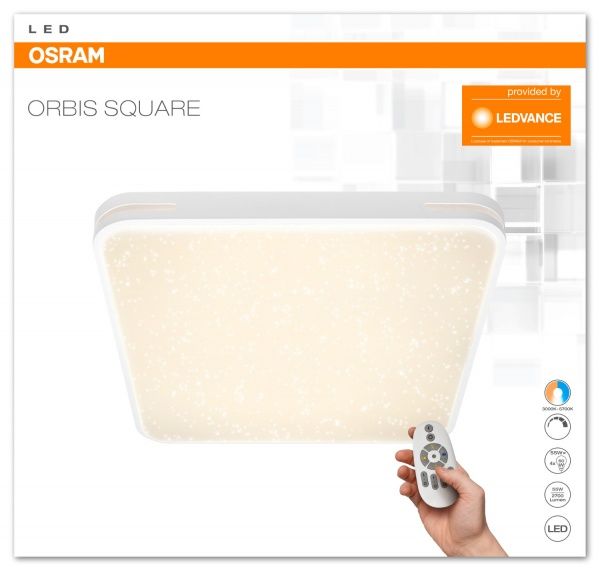 Светильник светодиодный Osram Orbis Square Dim Remote с пультом ДУ 70 Вт белый 2700-6000 К 