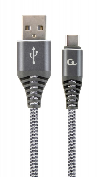Кабель Cablexpert для смартфона 1 м сірий (CC-USB2B-AMCM-1M-WB2) USB 2.0 A-тато/Type-C-тато 