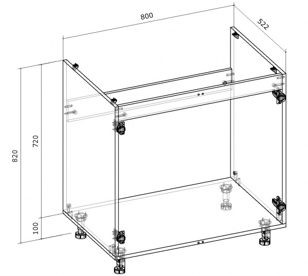Тумба нижня Грейд під мийку ТОП 800x820x522 мм ваніль 