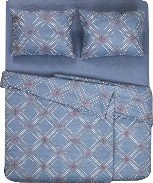 Комплект постільної білизни Геометрія cімейний блакитний La Nuit 