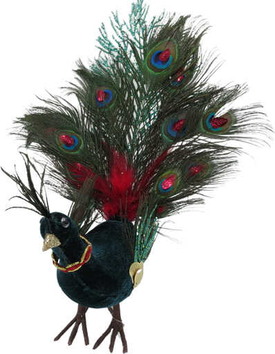 Декоративная фигура New Star Павлин с перьями вельвет 35 см 