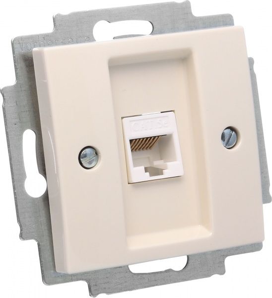 Розетка комп'ютерна + телефонна ABB Basic 55 кремовий 2561-92-507 DIY