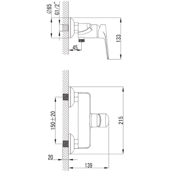 Змішувач для душу Imprese Barka 15265
