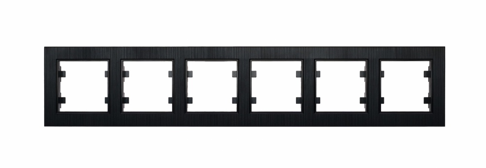 Рамка шестиместная Makel Karea Line горизонтальная черный 86111706