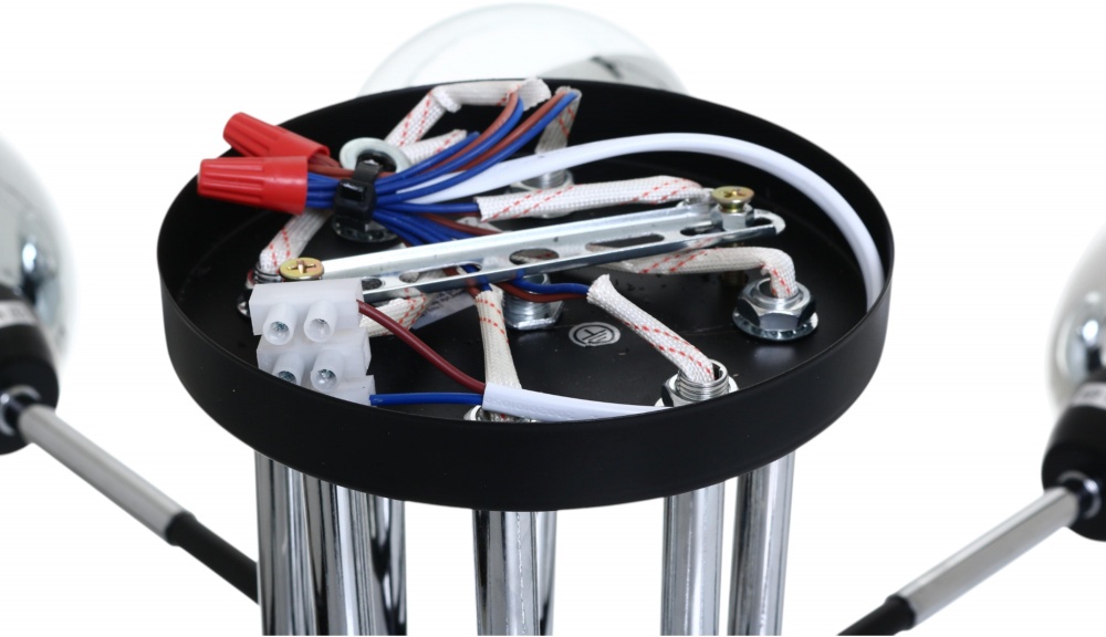 Люстра Sensio Leman 8x40 Вт E27 чорний із сріблястим LS-07268/8S-E2740W