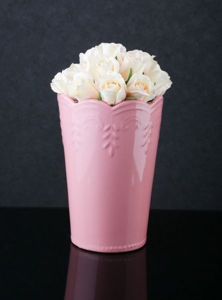 Ваза керамическая розовая Прованс 18,5х18,5х26,5 см Eterna