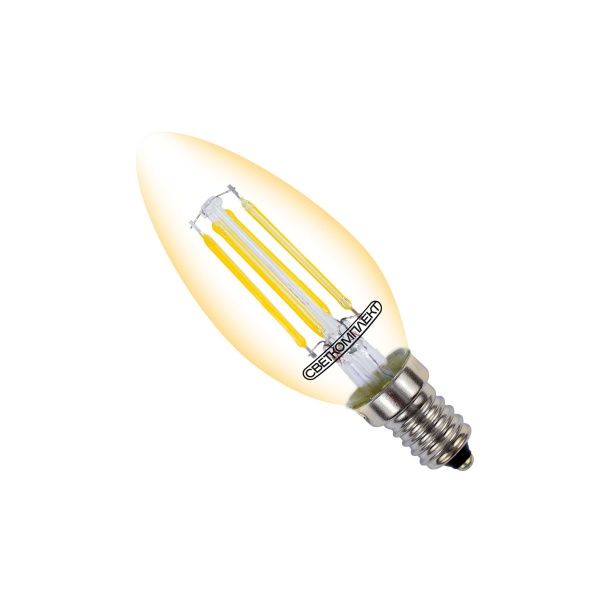 Лампа светодиодная Светкомплект FIL VII Gold C35 4 Вт E14 2500 К 220 В желтая 