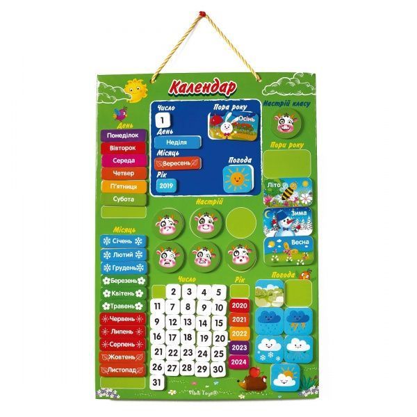 Развивающая игра Vladi Toys Магнитный календарь VT5555-04