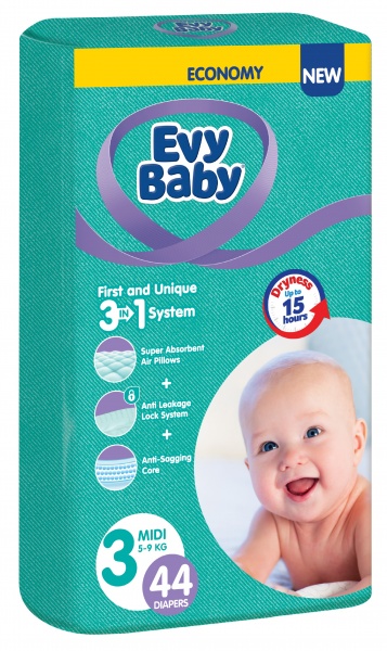 Подгузники Evy Baby Midi 5-9 кг 44 шт.