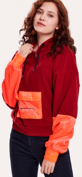 Джемпер Tommy Hilfiger BLOCKED POLAR MIX HOODIE S10S100355607 р. L красный