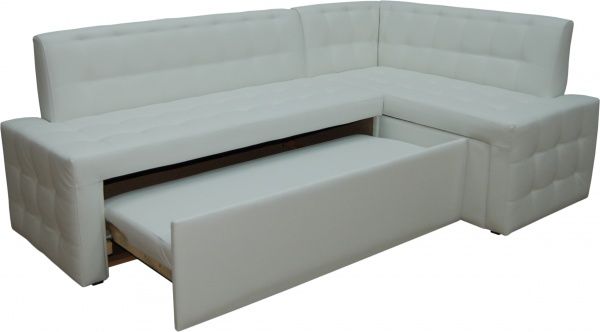 Уголок кухонный Кедр КАРАТ раскладной Г белый 