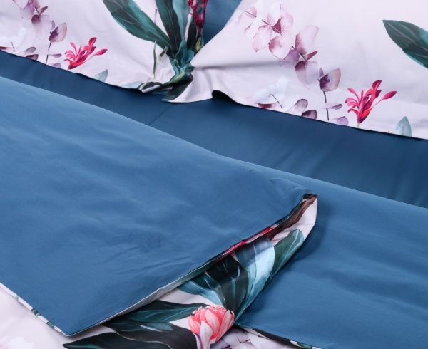 Комплект постельного белья Exotic flowers D семейный разноцветный принт La Nuit 